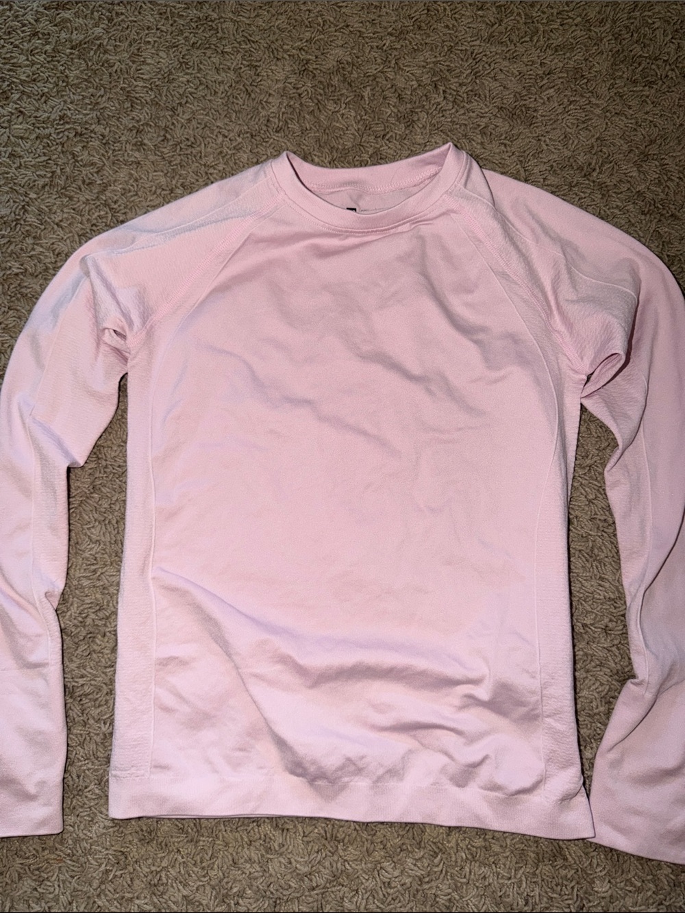 Light Pink Long-Sleeve Gym Womens Compression Performance Shirt